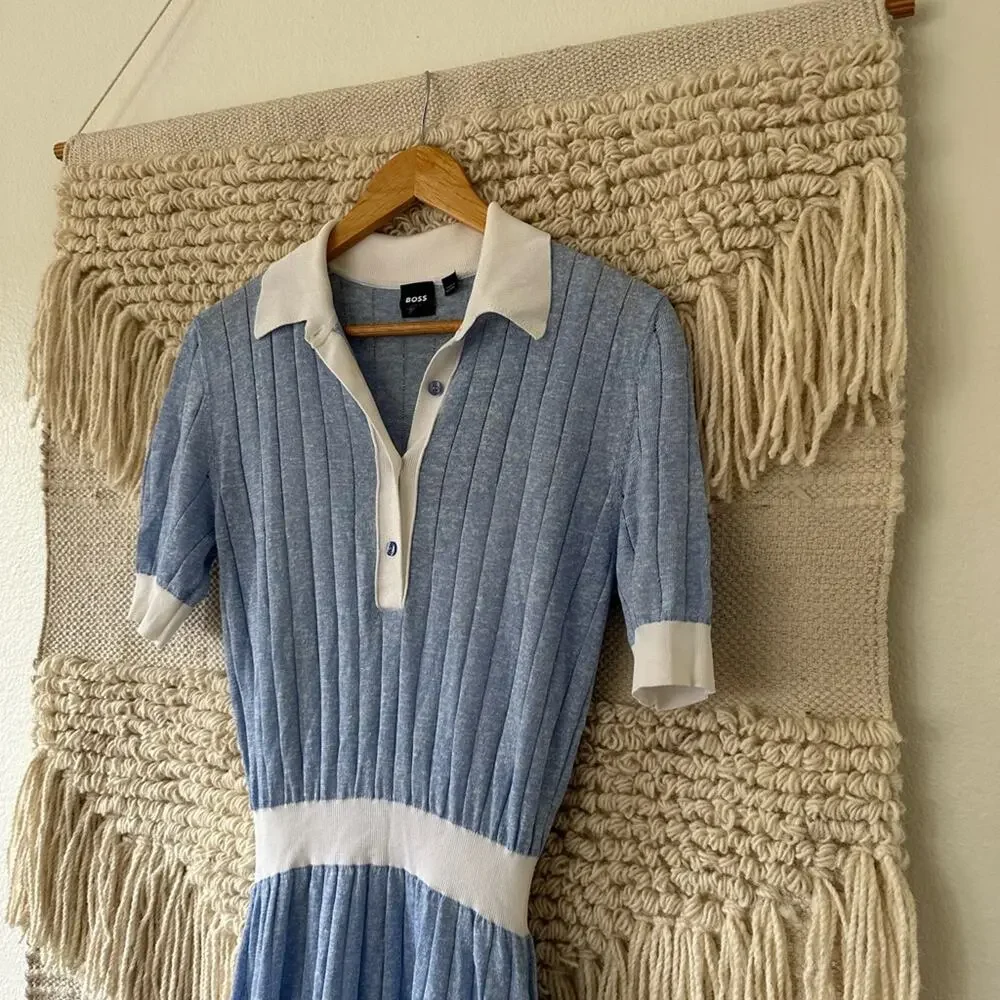 BOSS Polo Knit Midi Dress